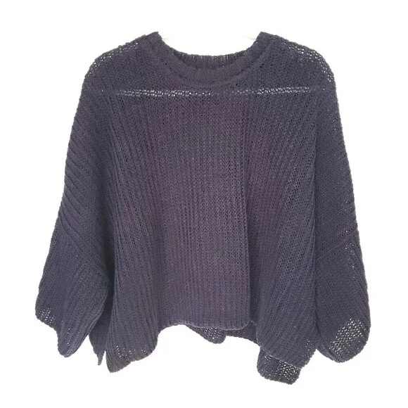 Vintage Eskandar Knit 100% Linen Sweater Womens Large Blue see through Lagenlook - Picture 6 of 16